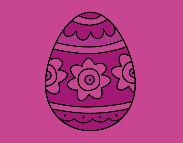 Dibujo Huevo de Pascua con flores pintado por tilditus