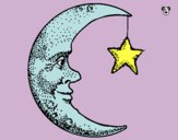 Dibujo Luna y estrella pintado por Filippo