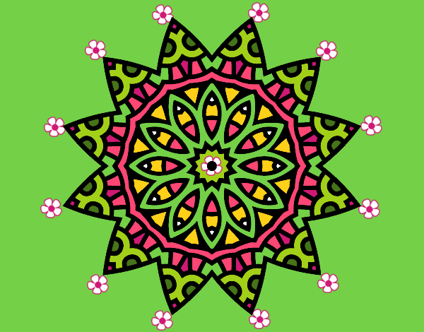 Dibujo Mandala estrella pintado por blanca