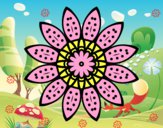 Dibujo Mandala flor con pétalos pintado por AngieB