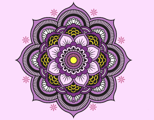 Dibujo Mandala flor oriental pintado por tilditus