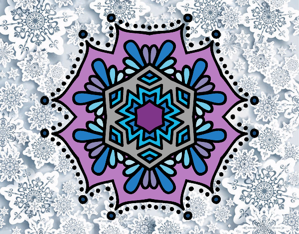 Dibujo Mandala flor simétrica pintado por tilditus