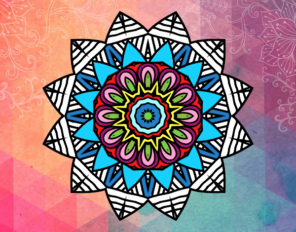 Dibujo Mandala frutal pintado por tilditus