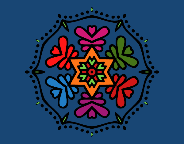 Dibujo Mandala simétrica pintado por tilditus