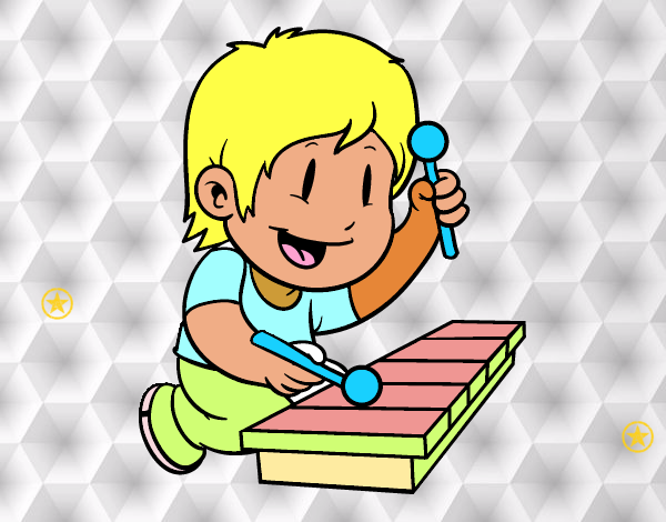 Dibujo Niño con xilófono pintado por lesliy