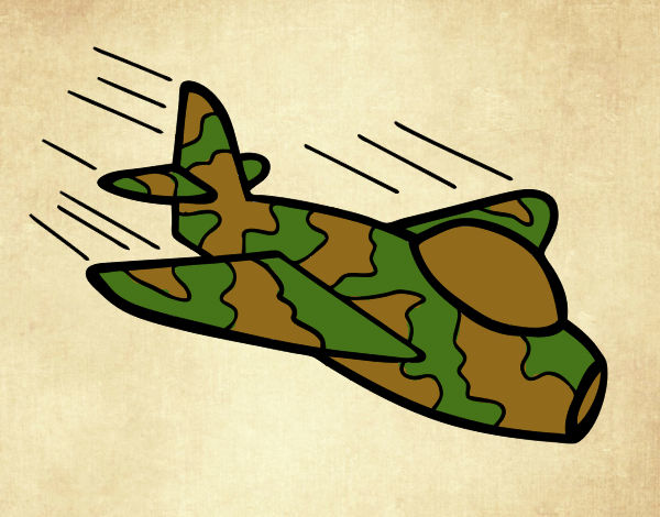 Dibujo Avión de camuflaje pintado por tilditus