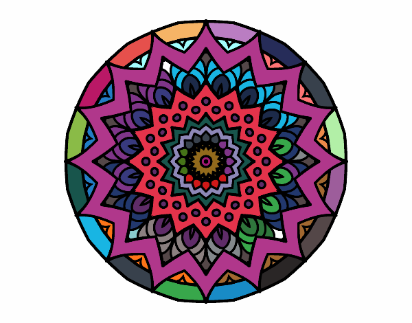 Dibujo Mandala creciente pintado por panmi
