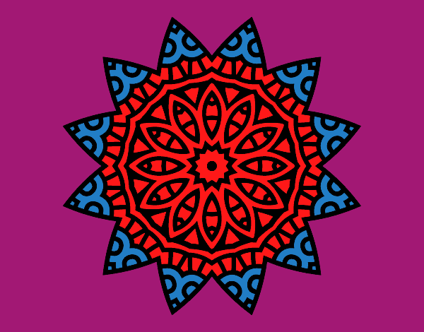 Dibujo Mandala estrella pintado por tilditus