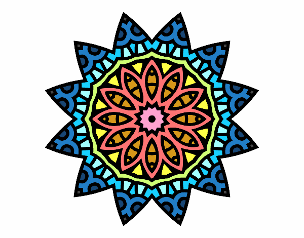 Dibujo Mandala estrella pintado por tilditus