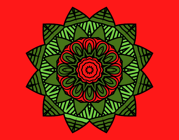 Dibujo Mandala frutal pintado por tilditus