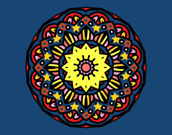 Dibujo Mandala modernista pintado por blanca