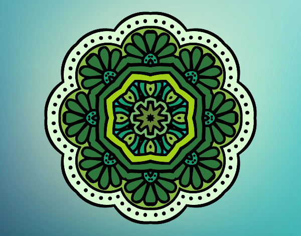 Dibujo Mandala mosaico modernista pintado por twayan