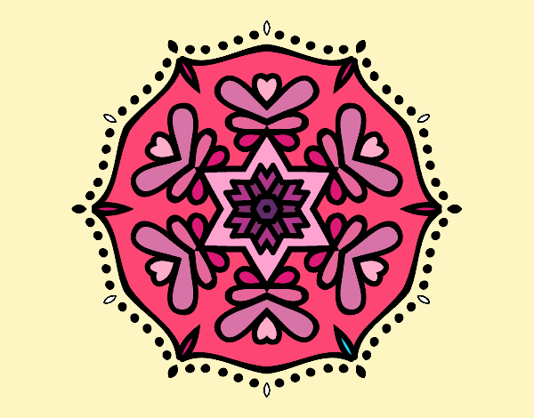 Dibujo Mandala simétrica pintado por tilditus