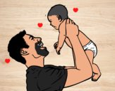 Dibujo Padre y bebé pintado por tilditus