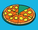 Dibujo Pizza de pepperoni pintado por natachita8