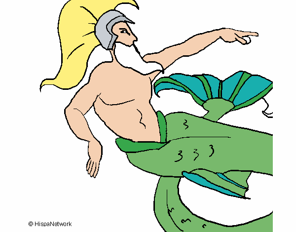 Dibujo Poseidón pintado por AnaStones