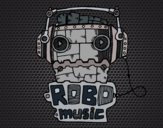 Dibujo Robot music pintado por valeterry