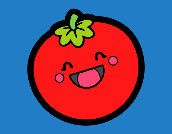 Dibujo Tomate sonriente pintado por ojodehorus