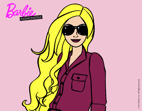 Dibujo Barbie con gafas de sol pintado por tilditus