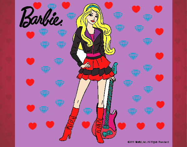 Dibujo Barbie rockera pintado por 0426979415