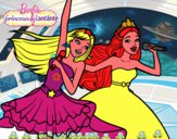 Dibujo Barbie y la princesa cantando pintado por Sofia1604