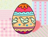 Dibujo Huevo de Pascua con pájaros pintado por Rianna