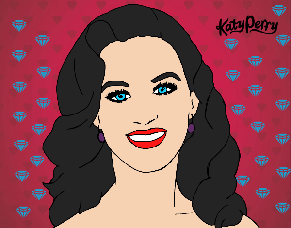 Dibujo Katy Perry primer plano pintado por elenaya283