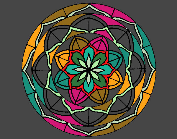 Dibujo Mandala 6 pintado por blanca