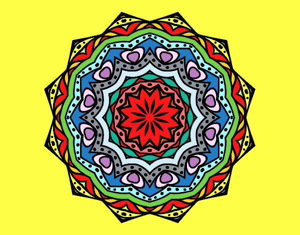 Dibujo Mandala con estratos pintado por tilditus