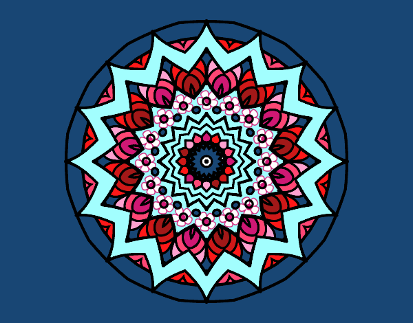 Dibujo Mandala creciente pintado por blanca