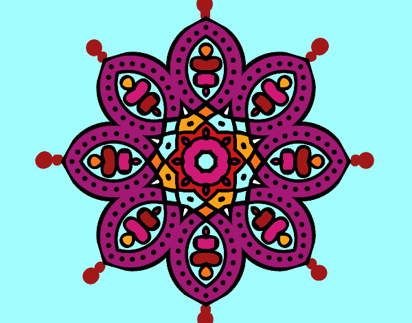 Dibujo Mandala de inspiración árabe pintado por blanca