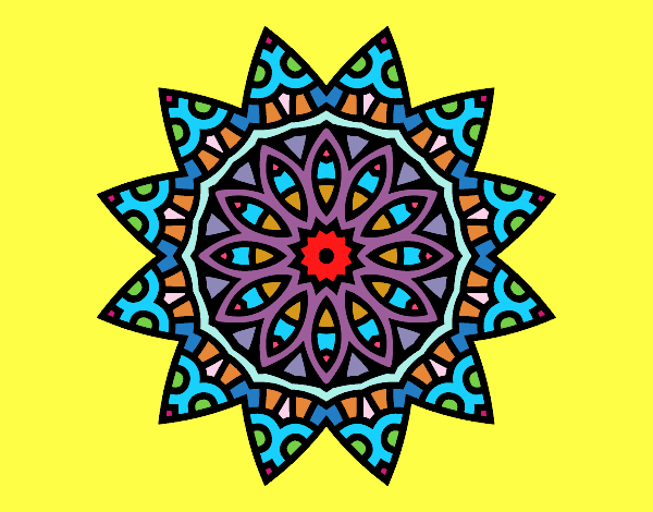 Dibujo Mandala estrella pintado por zegis