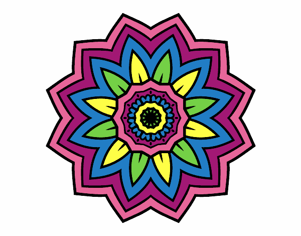 Dibujo Mandala flor de girasol pintado por tilditus