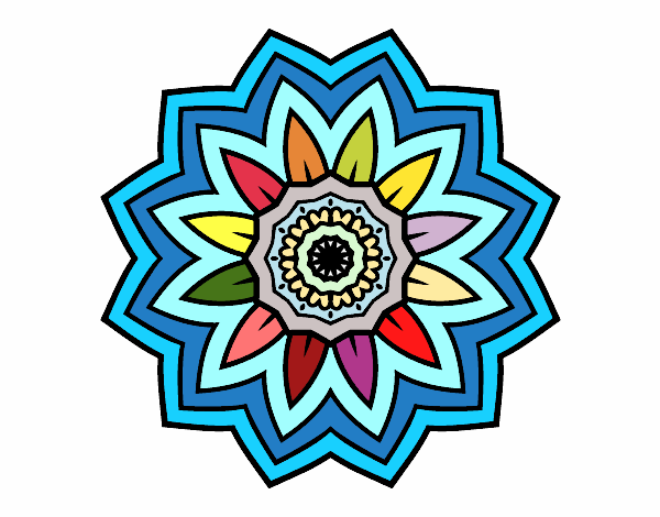 Dibujo Mandala flor de girasol pintado por tilditus