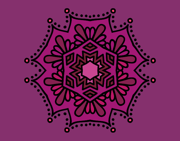 Dibujo Mandala flor simétrica pintado por tilditus