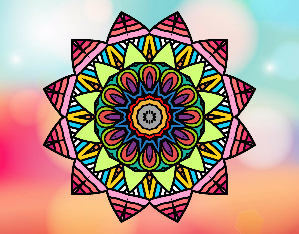 Dibujo Mandala frutal pintado por tilditus