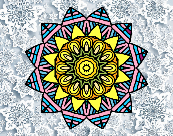 Dibujo Mandala frutal pintado por luisanick