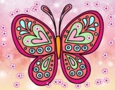 Dibujo Mandala mariposa pintado por nalia