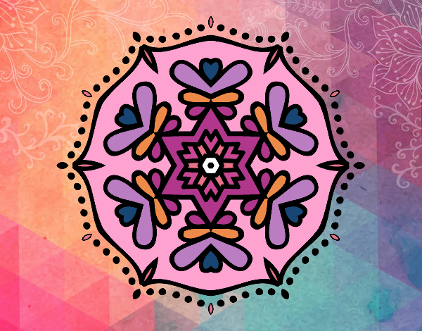 Dibujo Mandala simétrica pintado por twayan