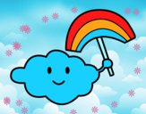 Dibujo Nube con arcoiris pintado por nalia