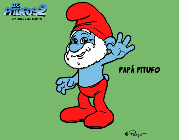 Dibujo Papá Pitufo pintado por AnaStones