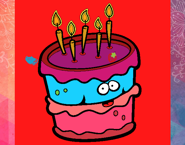 Dibujo Pastel de cumpleaños 2 pintado por Rianna