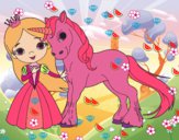Dibujo Princesa y unicornio pintado por nalia