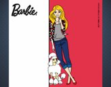 Dibujo Barbie con cazadora de cuadros pintado por AnaVB