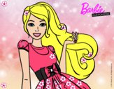 Dibujo Barbie con su vestido con lazo pintado por andrea1415