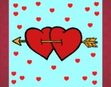 Dibujo Dos corazones con una flecha pintado por Natty3232