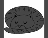 Dibujo Gato durmiendo pintado por blanca3