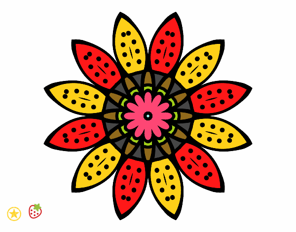 Dibujo Mandala flor con pétalos pintado por pokemero12