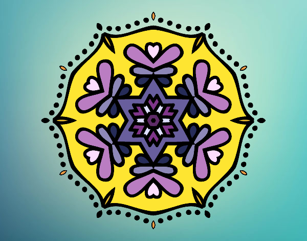 Dibujo Mandala simétrica pintado por GabyMil
