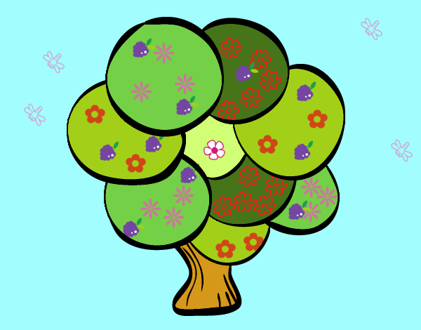 Dibujo Árbol con hojas redondas pintado por marielcita